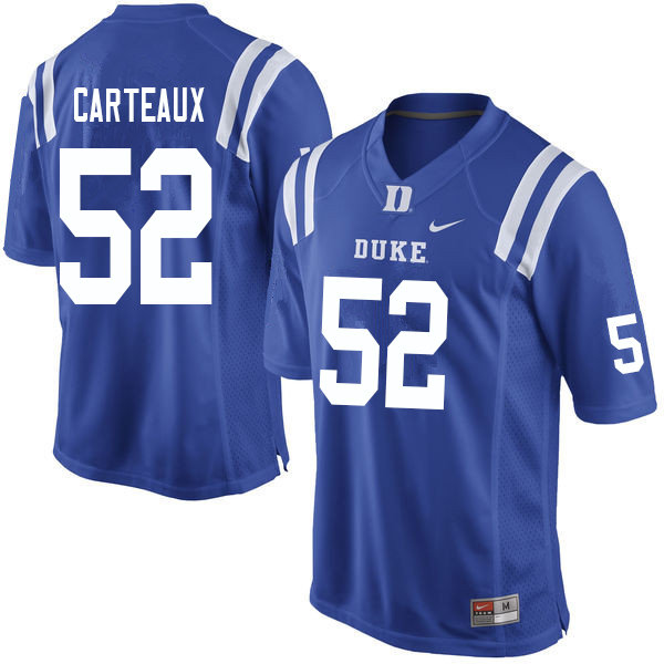 Duke Blue Devils #52 Cole Carteaux College Football Jerseys Sale-Blue